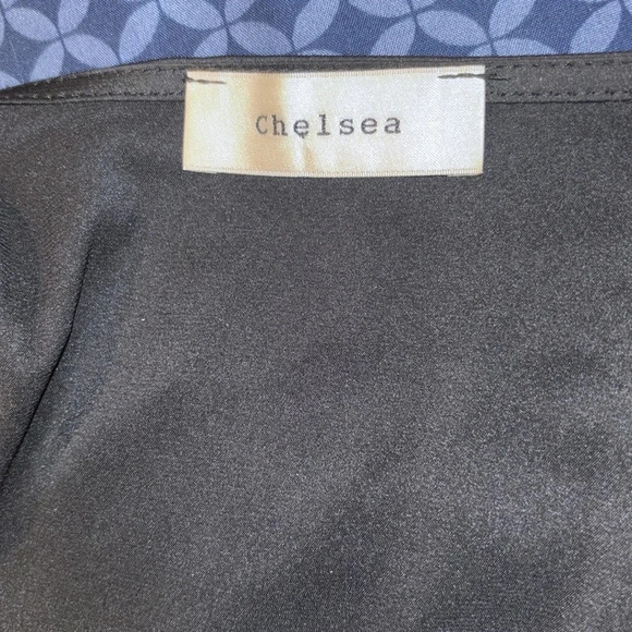 Chelsea  Black Satin Long Sleeve Maxi Wrap Dress - Picture 5 of 13